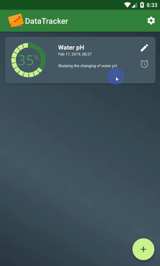 DataTracker screen for deleting task DataTracker screen for deleting task