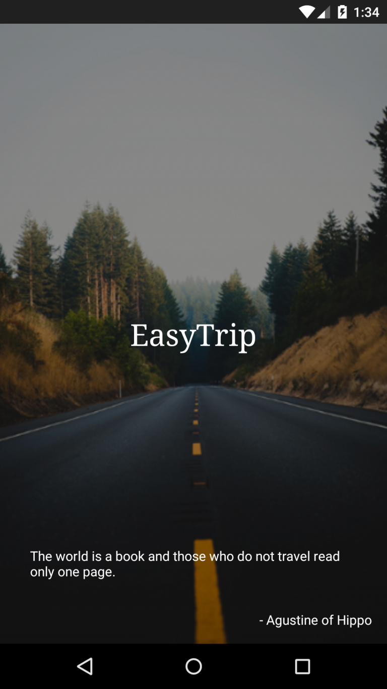 EasyTrip splashscreen with random citations. EasyTrip splashscreen with random citations.